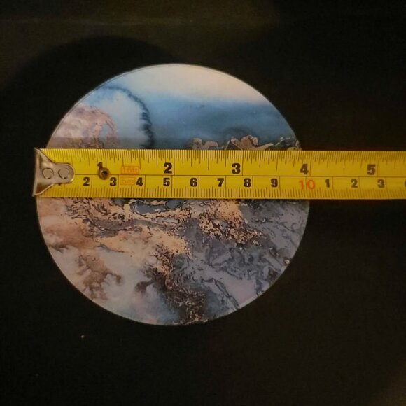 Set of Lahome Marble/Beach Pattern Ceramic Absor Drink Coasters With a Cork Back - Picture 4 of 5